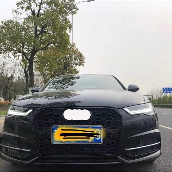 

YTB444 Black style grill for Audi A6 C7PA A6L Car accessories front bumper grille mesh facelift RS6 no logo style 2016-2018
