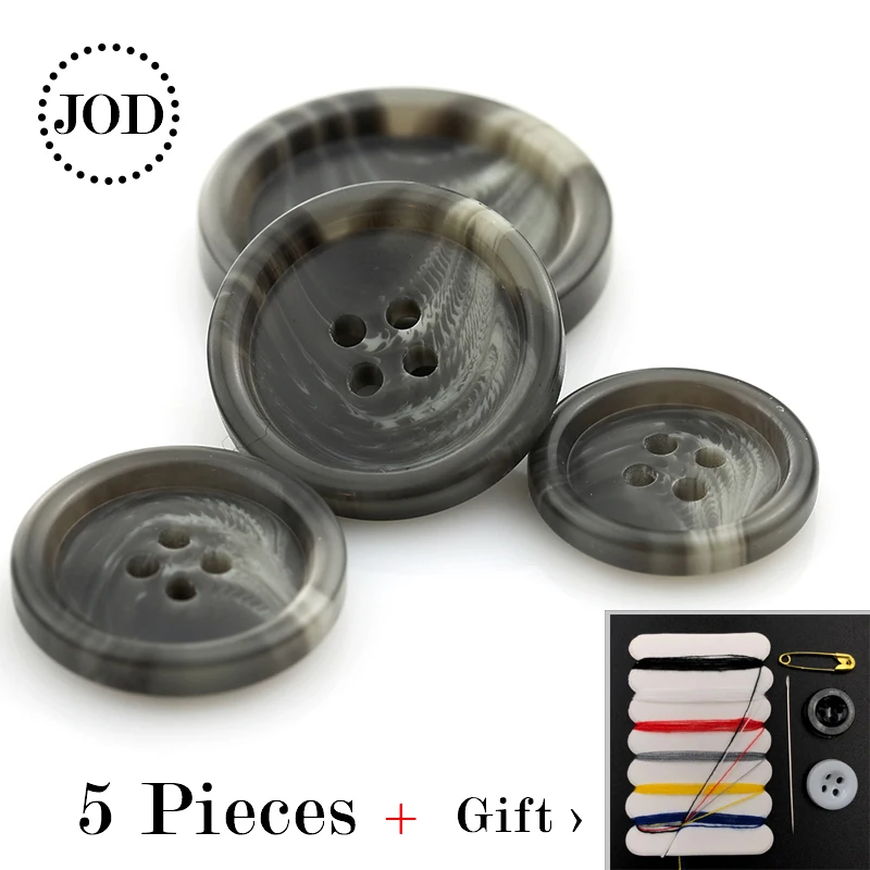 5PCS 15-30mm Resin Fashion Buttons for Clothing Coat Suit Crafts Plastic Button Decorative Scrapbooking Sewing Accessories JODc