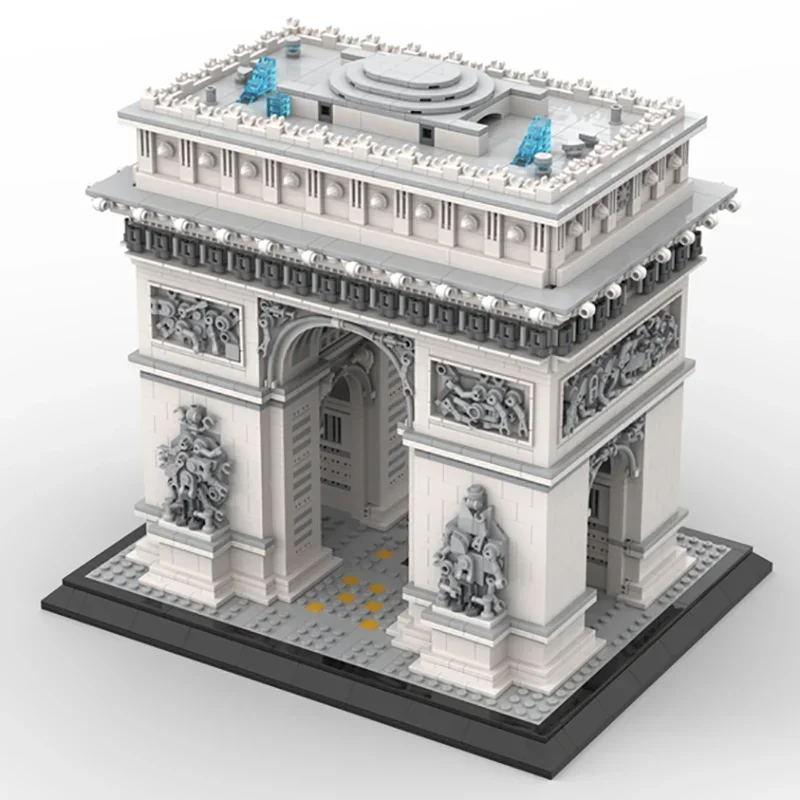 ของเล่นโมเดล Arc de Triomphe สถาปัตยกรรมฝรั่งเศสที่มีชื่อเสียงบล็อกตัวต่ออิฐของเล่นแบบ DIY