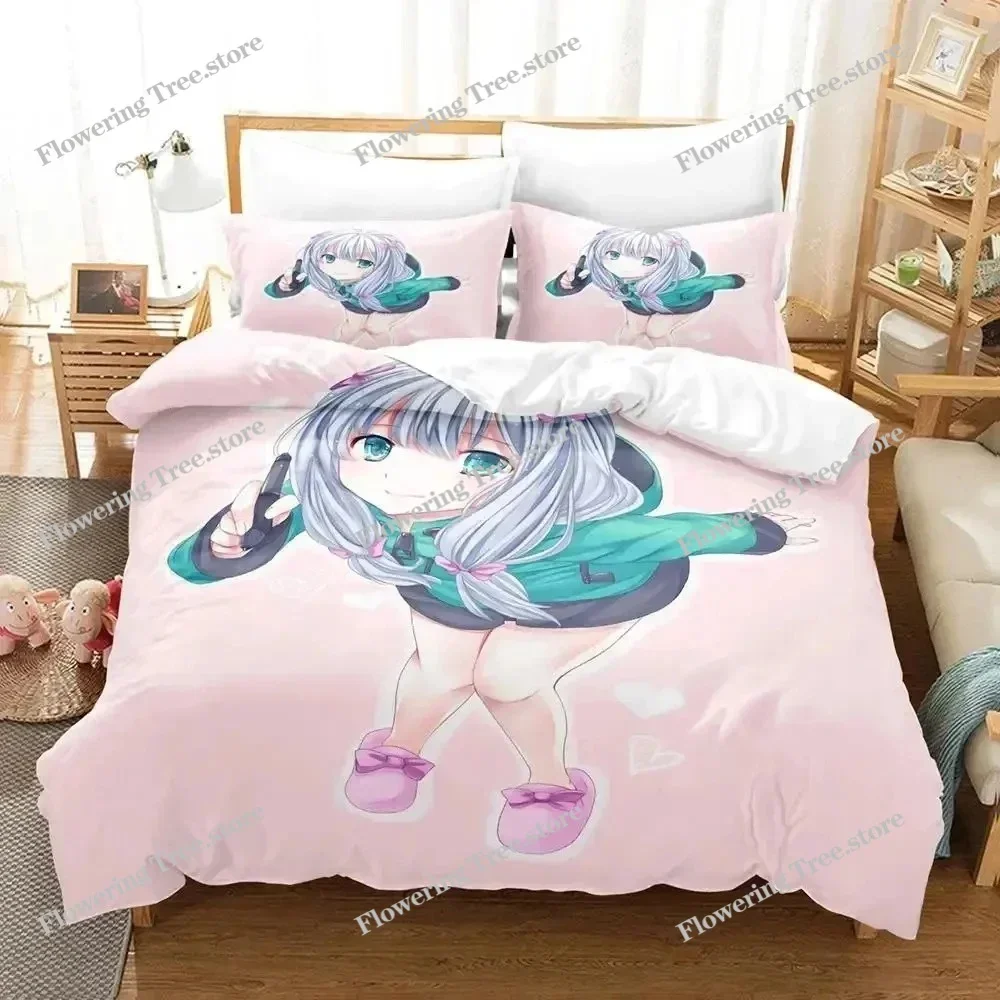 Anime Izumi Sagiri Eromanga Sensei Bedding Set Duvet Cover Bed Set Quilt Cover Pillowcase Comforter King Queen Size Boys Adult