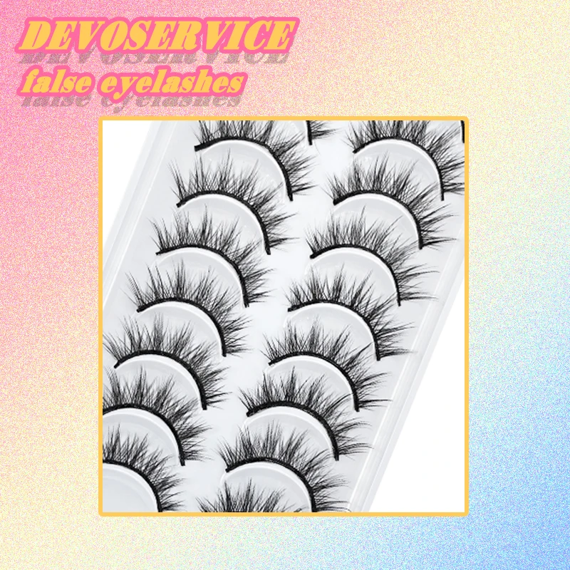 DEVOSERVICE Lashes 6/10Pairs Natural False Eyelashes 3D Mink Eyelashes Dramatic Eyelashes Makeup Eyelashes Wholesale Maquiagem