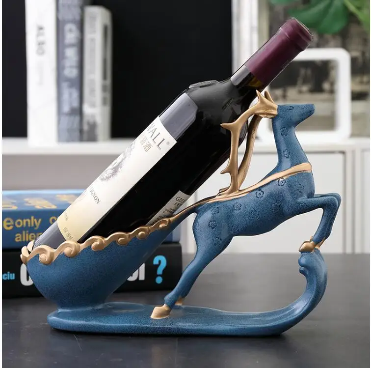 

European Resin Deer Wine Rack Jewelry Storage Box Ornaments Livingroom Table Furnishings Decoration Office Figurines Crafts