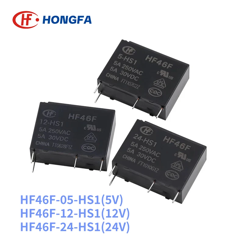 5Pcs HF Relay HF46F HF46F-005-HS1 HF46F-012-HS1 HF46F-024-HS1 HS1T 5A 4PIN 5V 12V 24V Power Relays Replaceable G5NB ALDP112