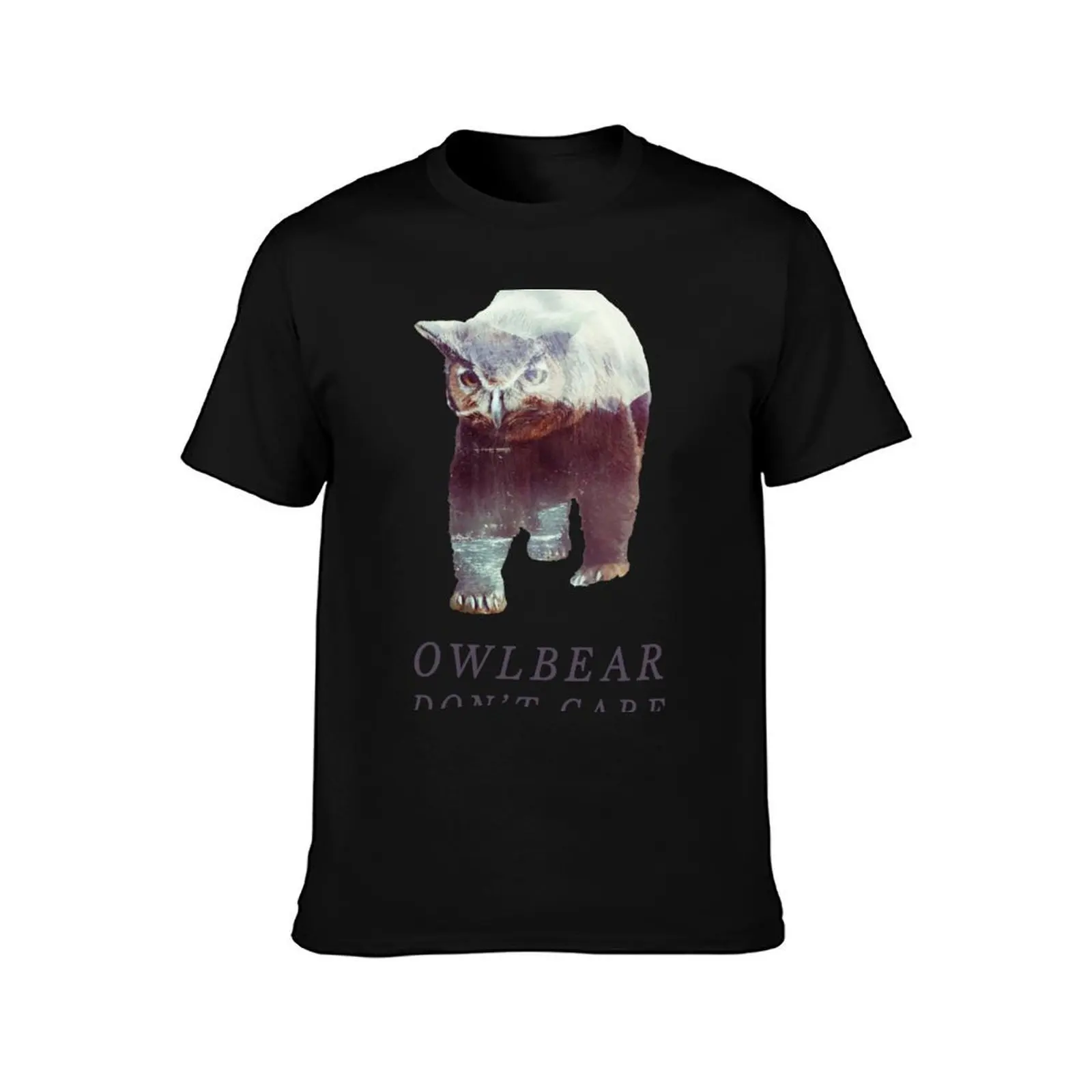 Owlbear Don't Care T-Shirt Big Size Short Sleeve Tee for Men T-Shirt