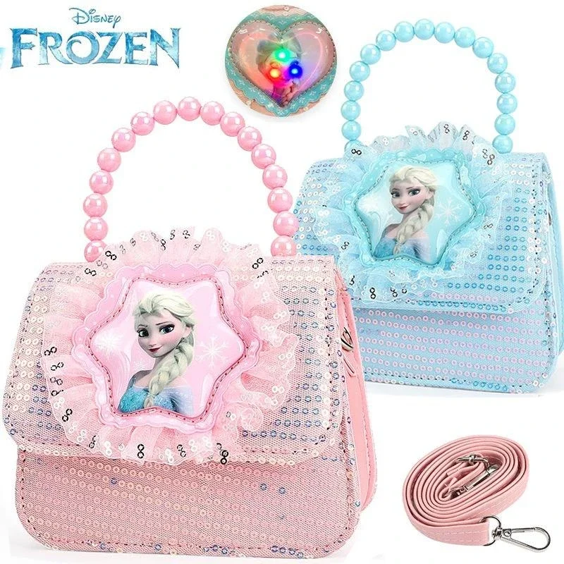 2023 New Disney Frozen 2 Handbag Elsa Anna Princess Children's Toys Shoulder Bag Girl Sofia Princess Baby Kid Fashion Shopping