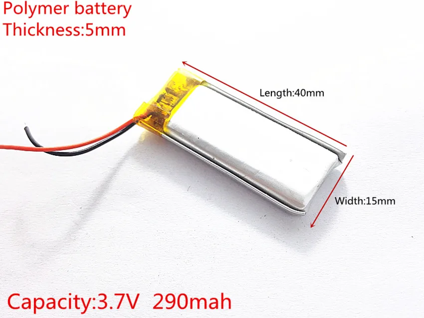 3.7V 290mAh 501540 litowo-polimerowy akumulator li-po li-ion do telefonu komórkowego Mp3 MP4 MP5 GPS