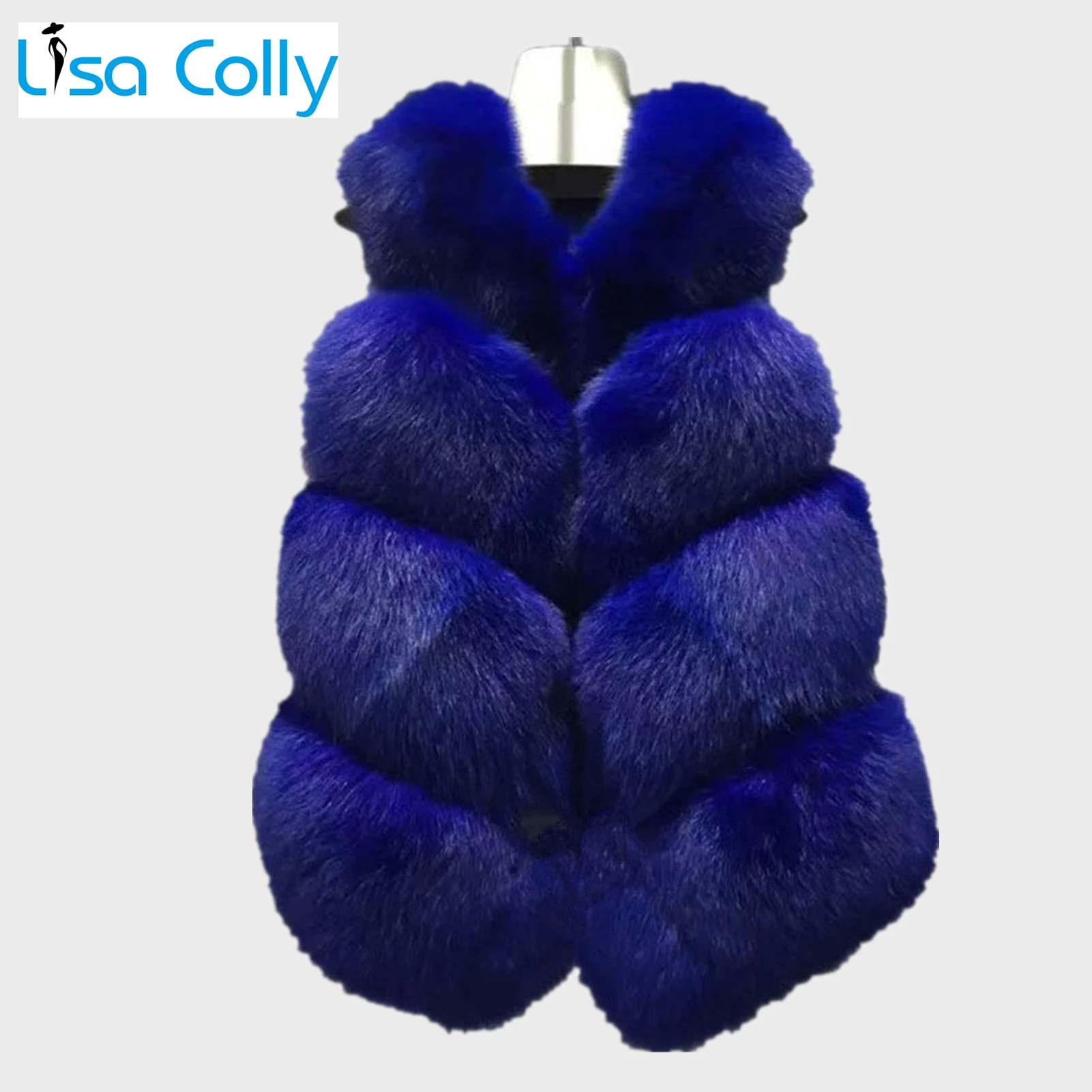 Lisa Colly Winter Overcoat Women's Faux Fur Vest Short Coat Jackets