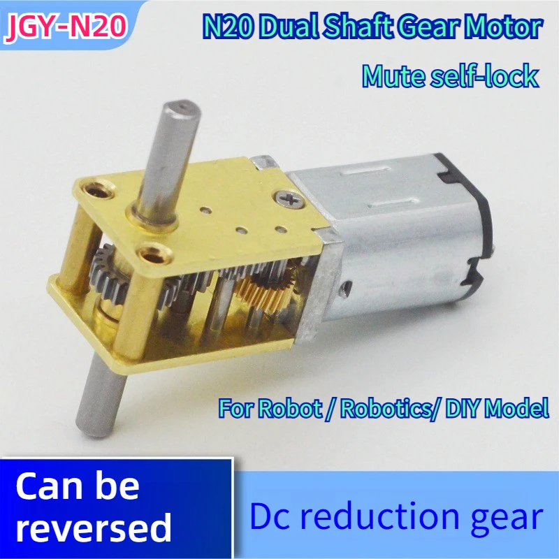 N20 Dual Shaft Worm Gear Motor DC 3V-12V - High Torque Mini Gearbox Motor for DIY Micro Model Robot