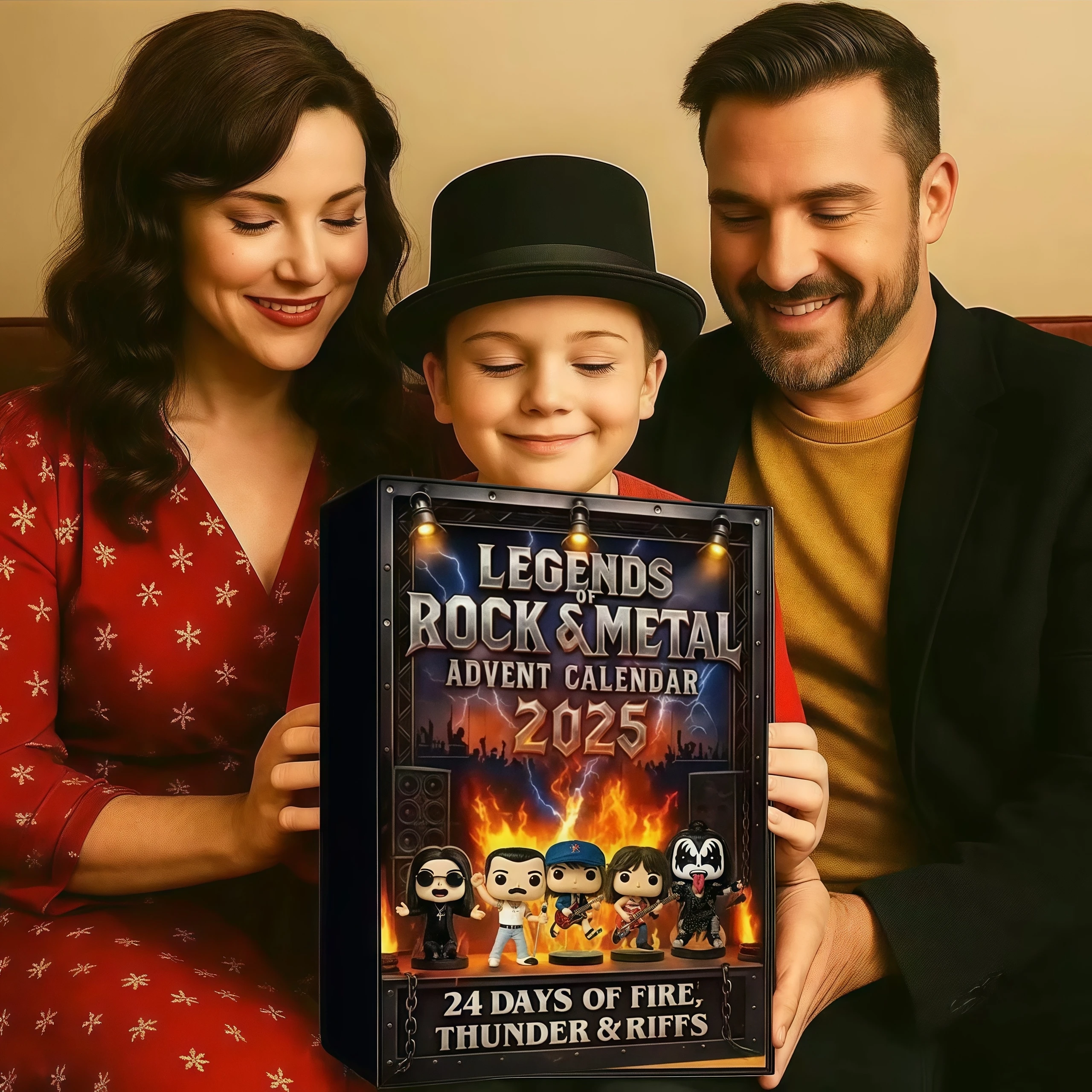 ** Calendario de Adviento de roca y metal, caja ciega de regalo, colección de personajes musicales icónicas de acrílico plano 2D, calendario de cuenta regresiva, regalos para fanáticos