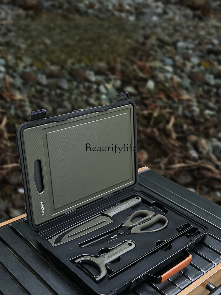 Outdoor Barbecue Toolbox Kitchenware Portable Suit Camping Cutting Board Peeler Picnic Picnic