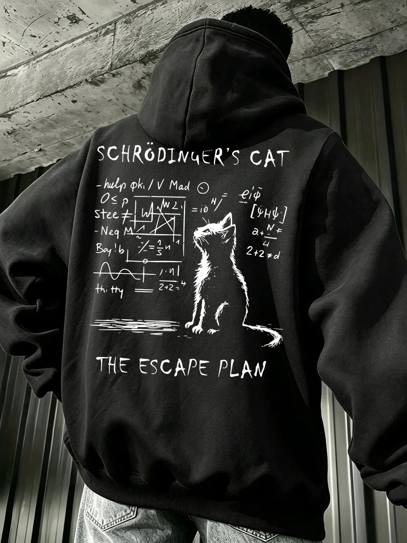 Men's Hooded Fleece Sweatshirt American Autumn Streetwear Essential Letter Print Hoodie Suitable for Campus Wear Fashion
