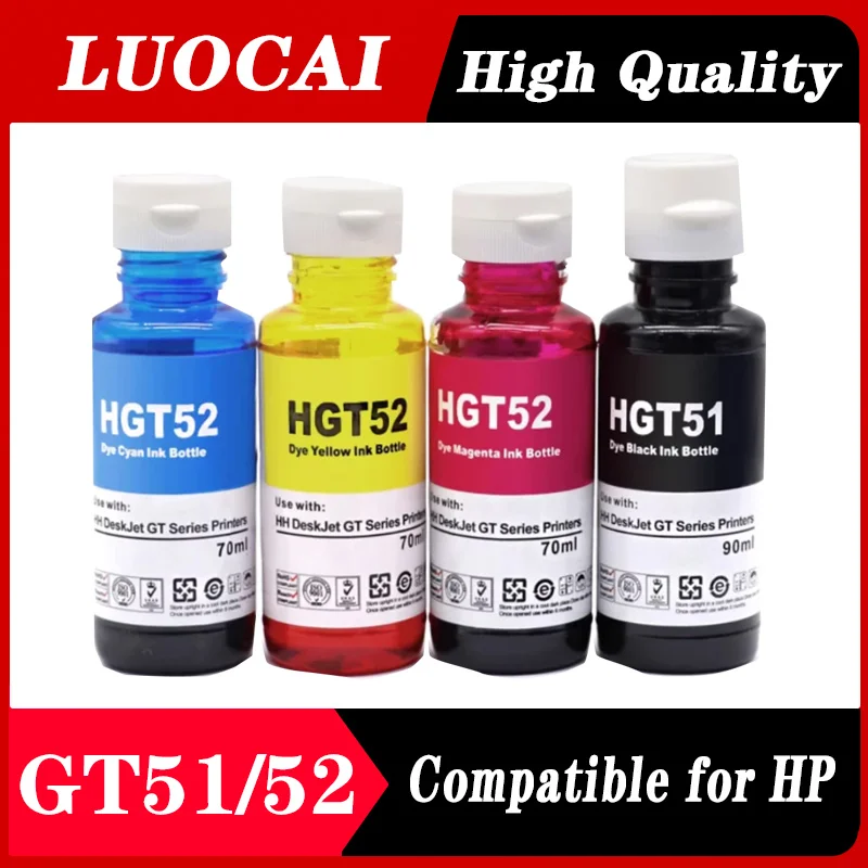 

100 мл/бутылка свежего для HP GT51 GT52 для HP GT5810 GT5820 GT 5810 GT 5820 для всех чернил струйного принтера серии HP GT