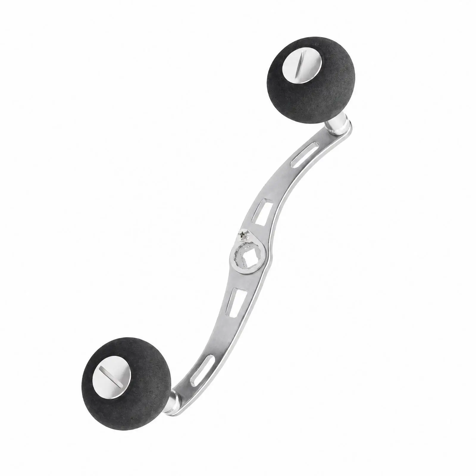 Replacement Reel Handle for Fishing Baitcasting Reel 140mm Aluminum Alloy Slotted Arm with Comfortable EVA Knob