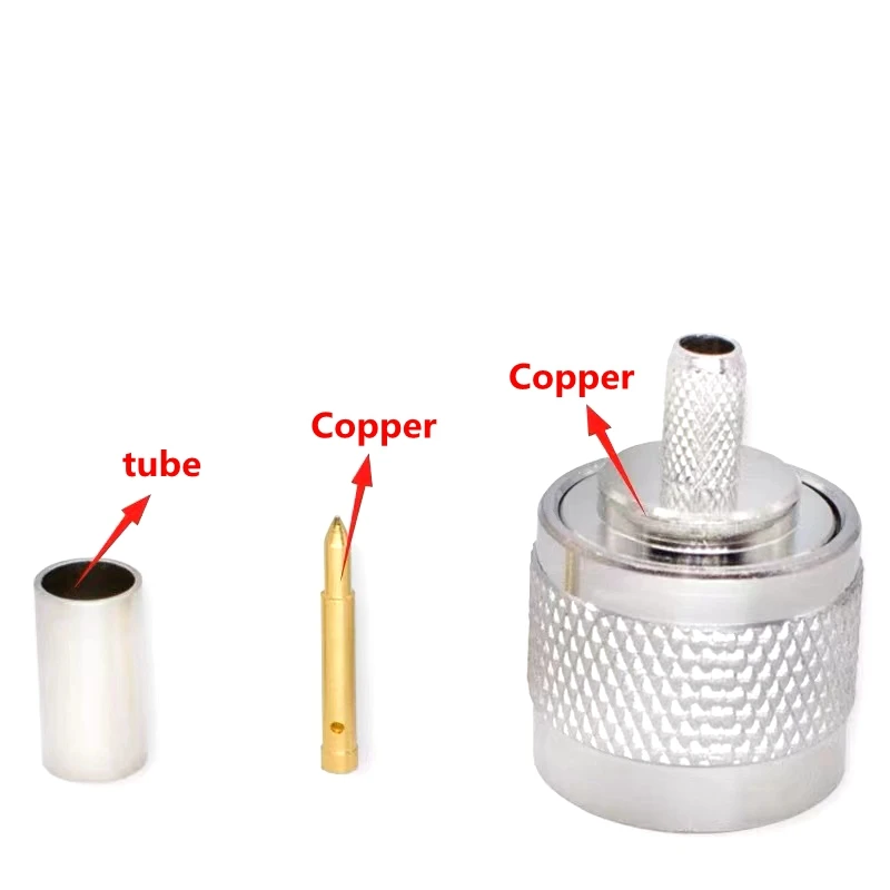 Connecteur Coaxial RF mâle Type L16, 1 à 10 pièces, à sertir, en laiton, pour RG58, RG142, LMR195, RG400, livraison rapide