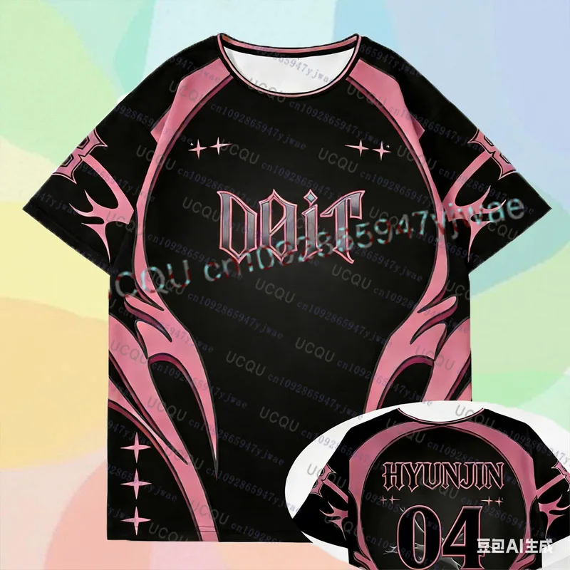 

Футболка унисекс Do It Jersey 2026 для концертов KPOP, повседневная спортивная футболка, подарок для фанатов, уличная одежда Hyunjin, спортивная оверсайз футболка с коротким рукавом, мужская одежда