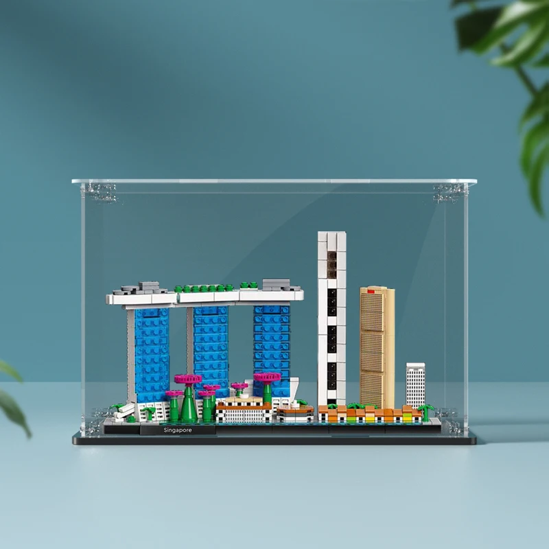 Acrylic Display Box for Lego 21057 Singapore Skyline Dustproof Clear Display Case Model Toy Show Box  (Lego Set not Included）