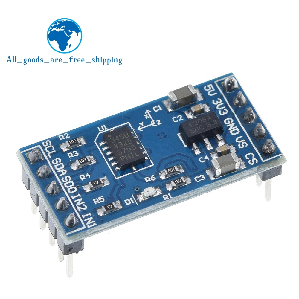 TZT ADXL345 3-axis Digital Gravity Sensor Acceleration Module Tilt Sensor For Arduino