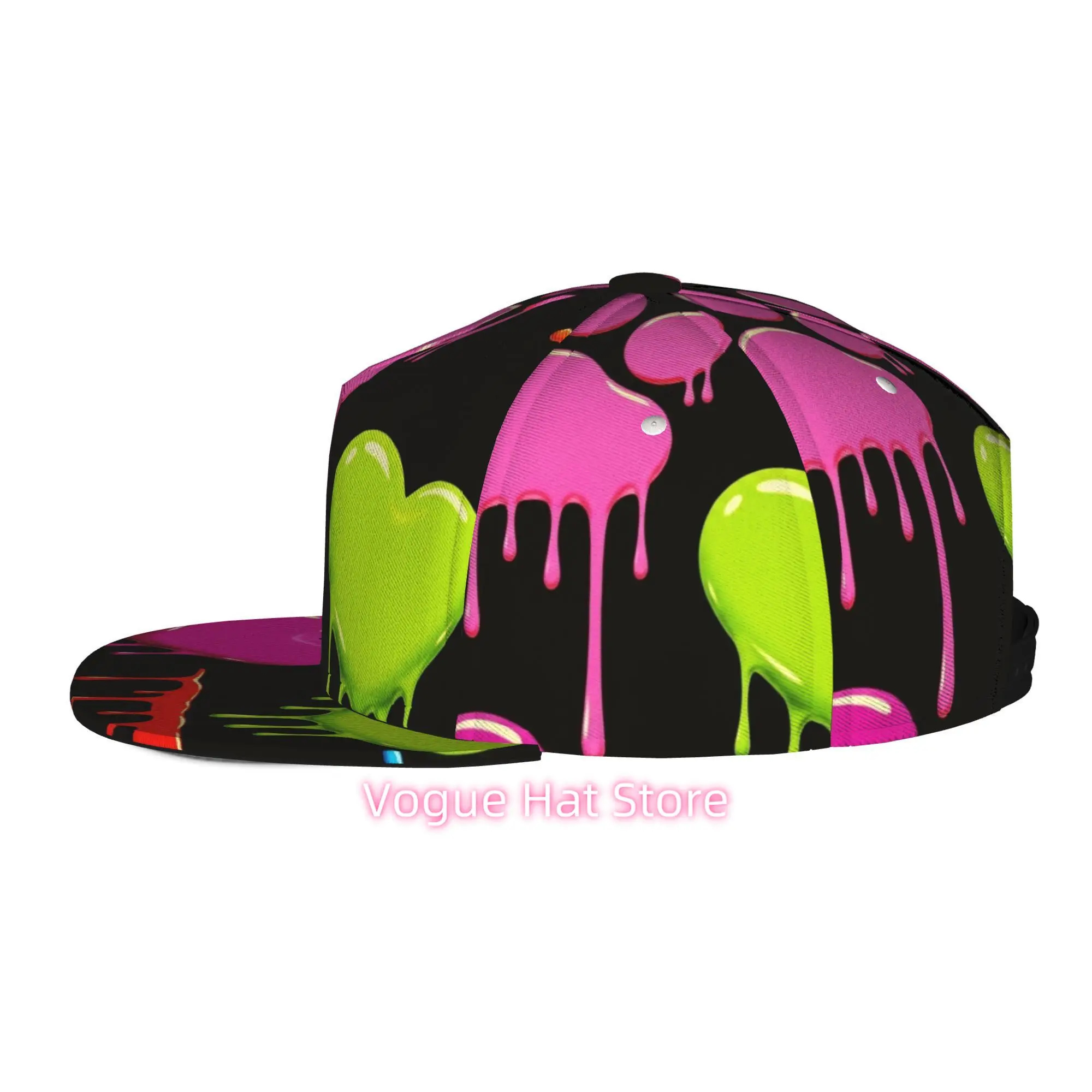 Men's & Women's Baseball Cap with Abstract Color Design - Adjustable Snap-On Brim, Flat-Top Suitable for Casual Outdoor, Machine