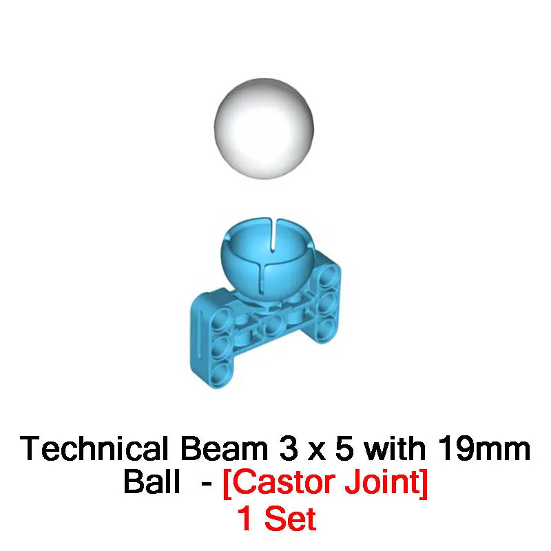 Technical Beam 3x5 with Ball And Castor Joint Ball 19mm SPIKE Essential 45678 45345 Educational Building Blocks DIY Bricks Parts