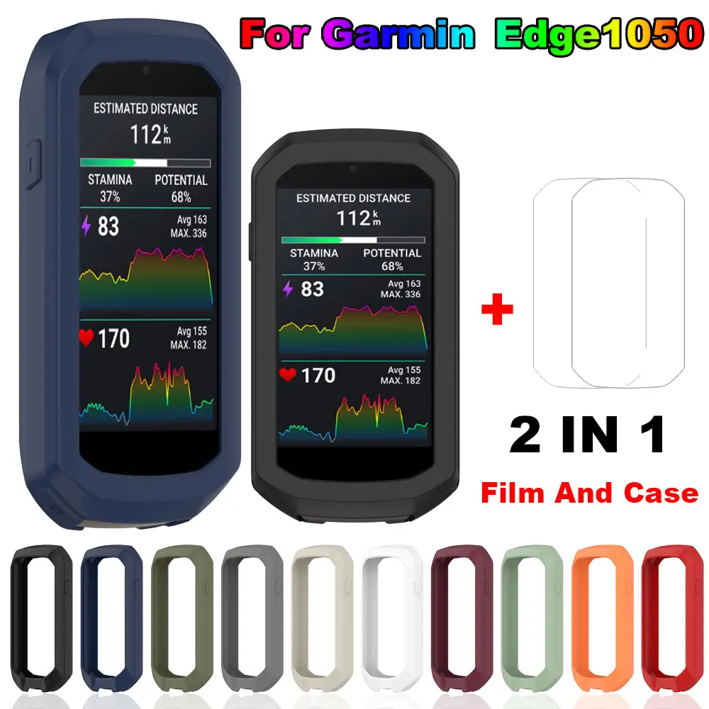 

For Garmin edge 1050 Protector Cases + Glass Film Protective Cover Bike Bicycle Silicone Case Cover For Garmin edge1050