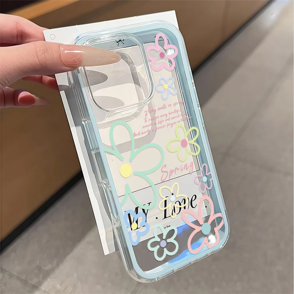 Frühlingshaftes, farbenfrohes Blumenmuster, durchsichtige Handyhülle für Galaxy A57 A37 A55 A54 A36 A35 5G S25 S24 S23 S22 Plus S26 Ultra FE 5G Cover – Detail 2