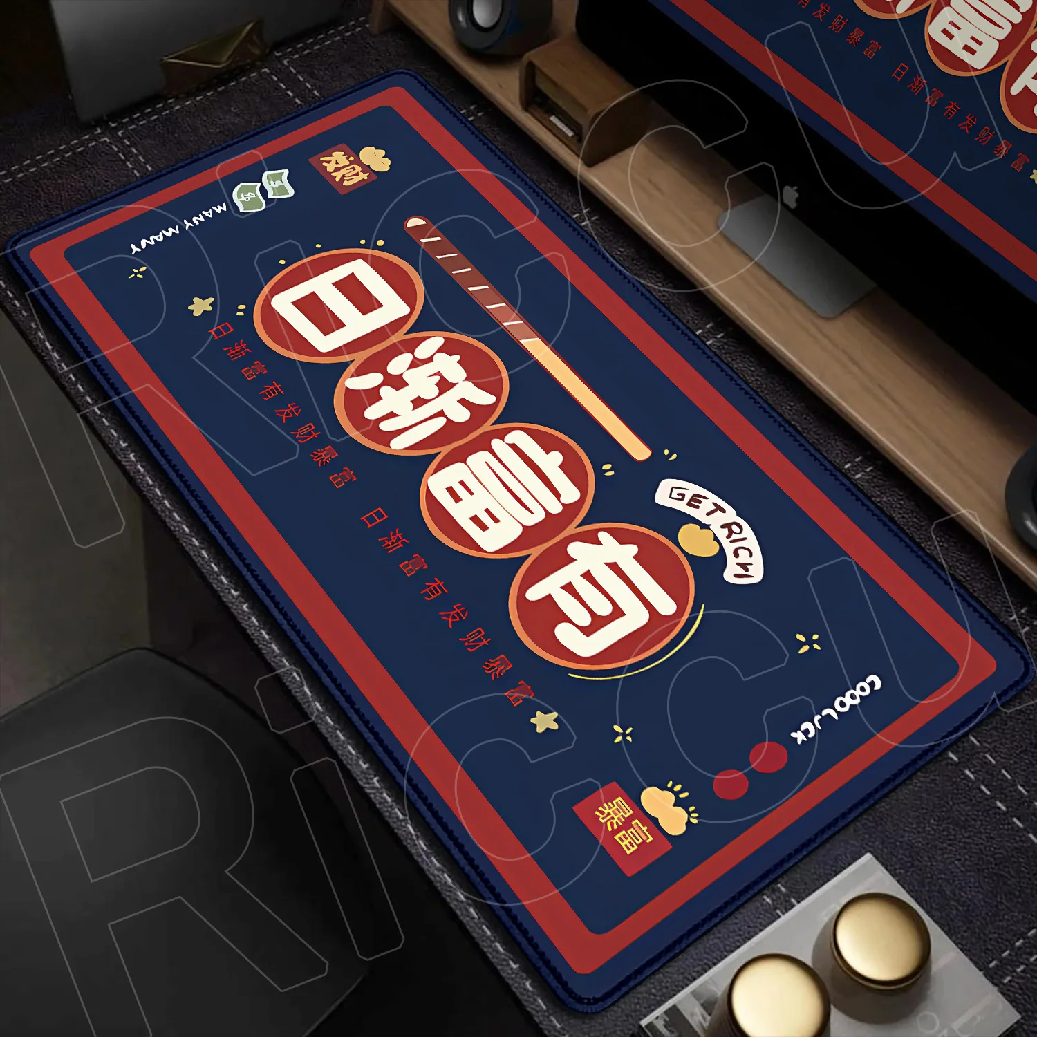 

Chinese Characters “Becoming Increasingly Wealthy” Personality Mouse Pad Laptop Gaming Office Non-slip Mouse Pad Lucky Table Mat