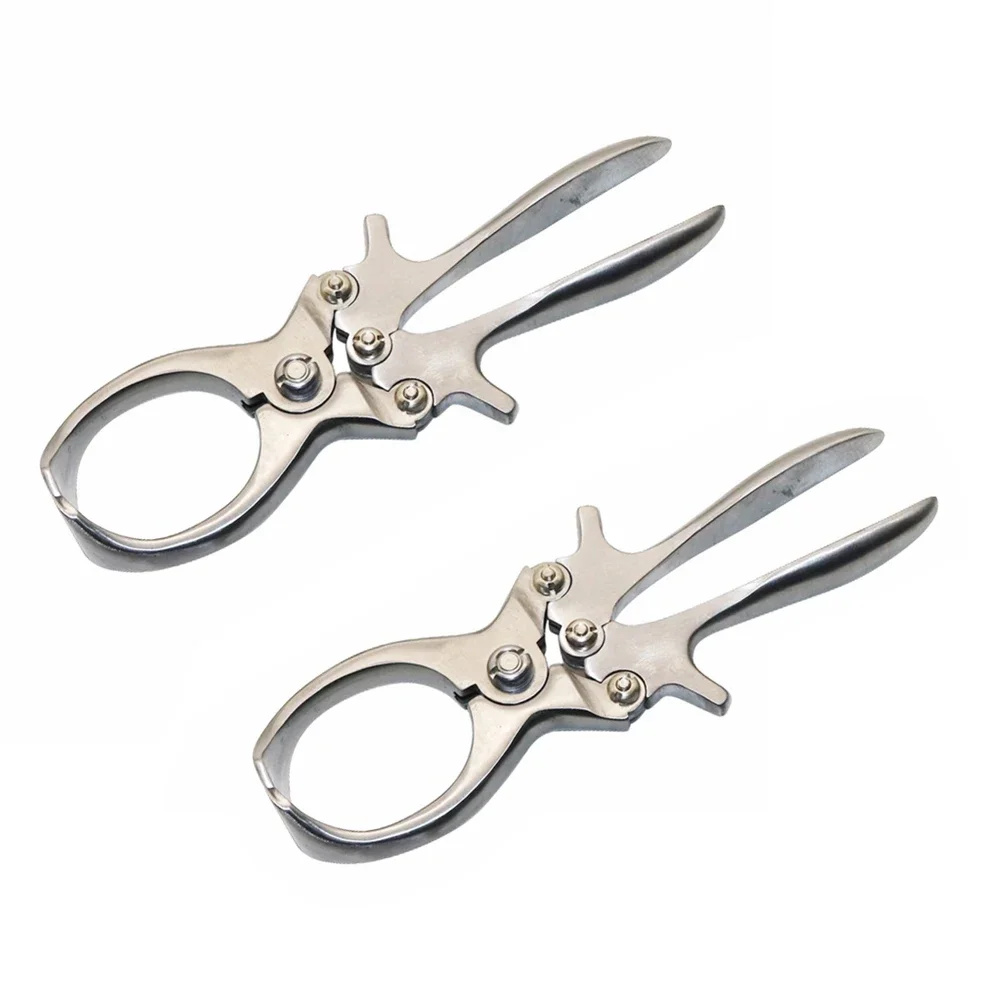 Stainless Steel Bloodless Castration Clamp, 2 Pcs Cattle Pig Sheep Tool