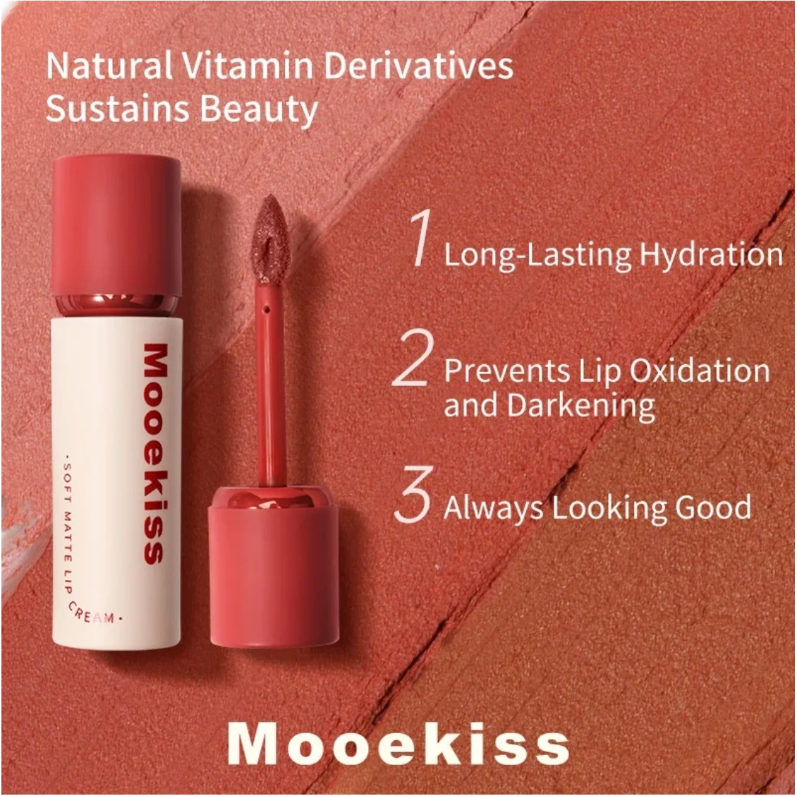 Mooekiss Lip Cream Matte Matte Velvet Lip Cream Non-Stick Cup Non-Fade ลิปสติก Lip Makeup Authentic Makeup Original