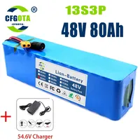 48V 80Ah 1000W 13S3P XT60 48V lithium-ion battery pack 80000mah suitable for 54.6V with BMS+charger