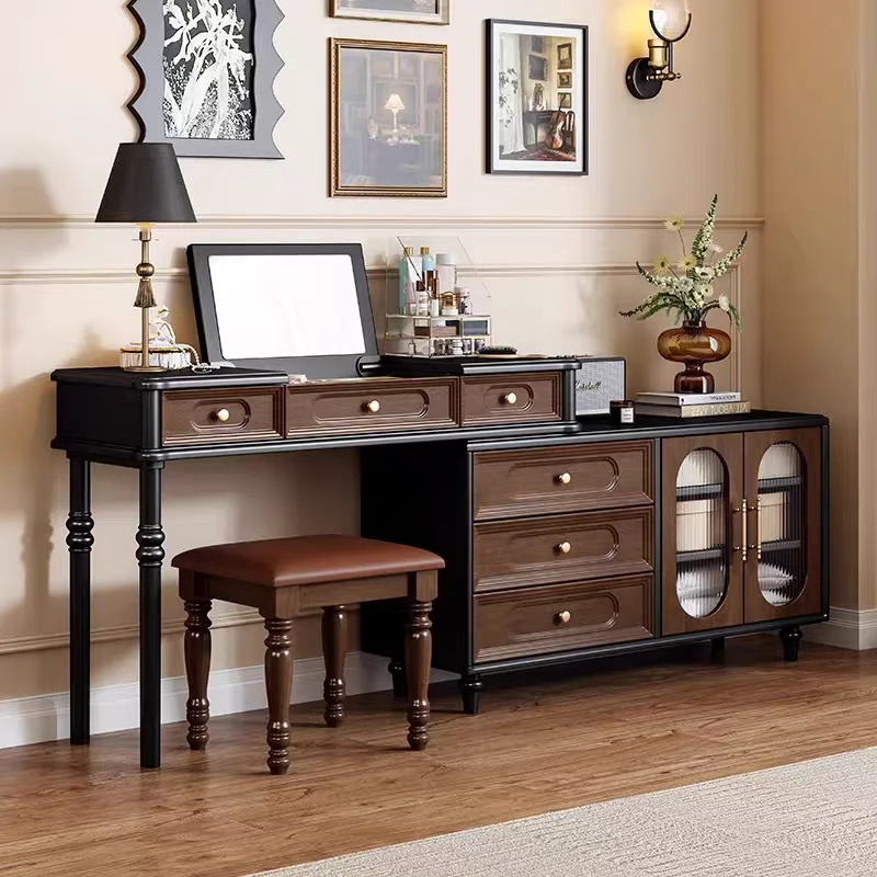 

French Vintage Vanity Desk Elegant Classic Quaint Premium Vanity Desk Aesthetic Design Coiffeuse De Chambre Bedroom Furniture