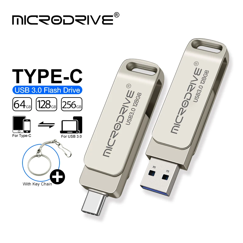 2 في 1 OTG USB 3.0 و usb-C فلاش القلم محرك الذاكرة عصا Usb3.0 قرص فلاش 128 جيجابايت 256 جيجا 512 جيجا نوع C بندريف