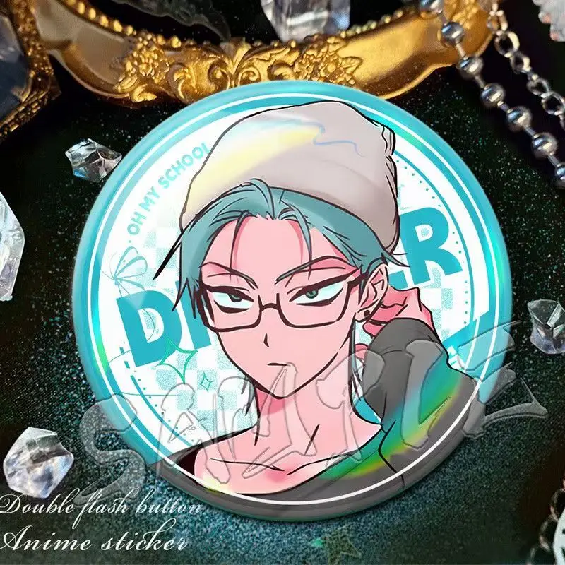 58MM Specjalna Odznaka Anime w Kształcie Okrągłym z Blachy Sua TILL IVAN Broszka Mizi Luka Przypinka Halloween Boże Narodzenie Dekoracja Prezent