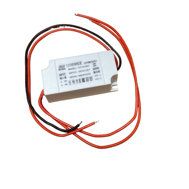 

12V-24V AC DC To 30-40V 270mA LED Driver Low Voltage Converter 9-12X1W 9W-12W with High-Temp Wire for Vehicle Boat Equipment