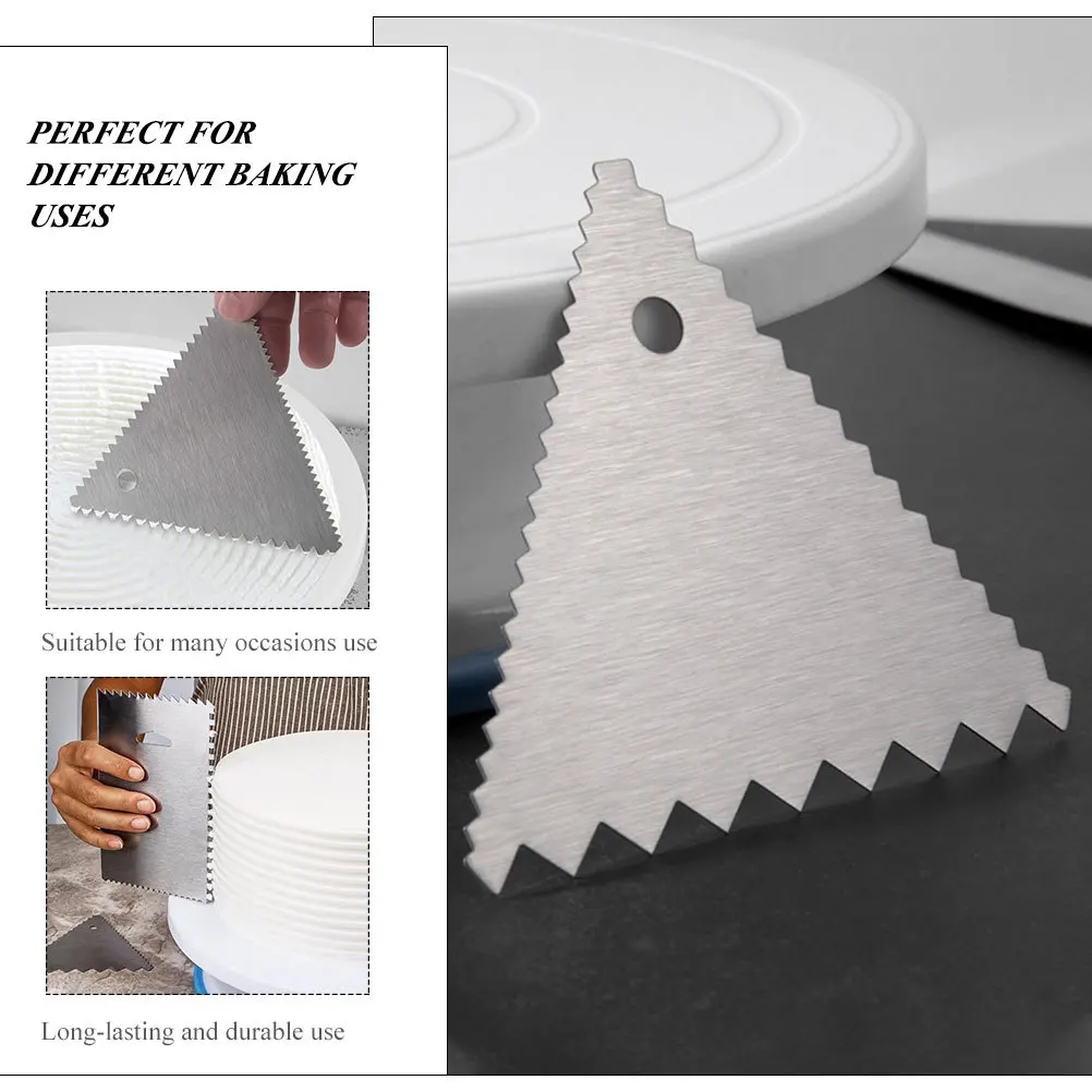 

6Pcs Stainless Steel Cake Smoother Convenient Combs Kitchen Cream Scrapers Rust-Proof Accessories Cake Scraper