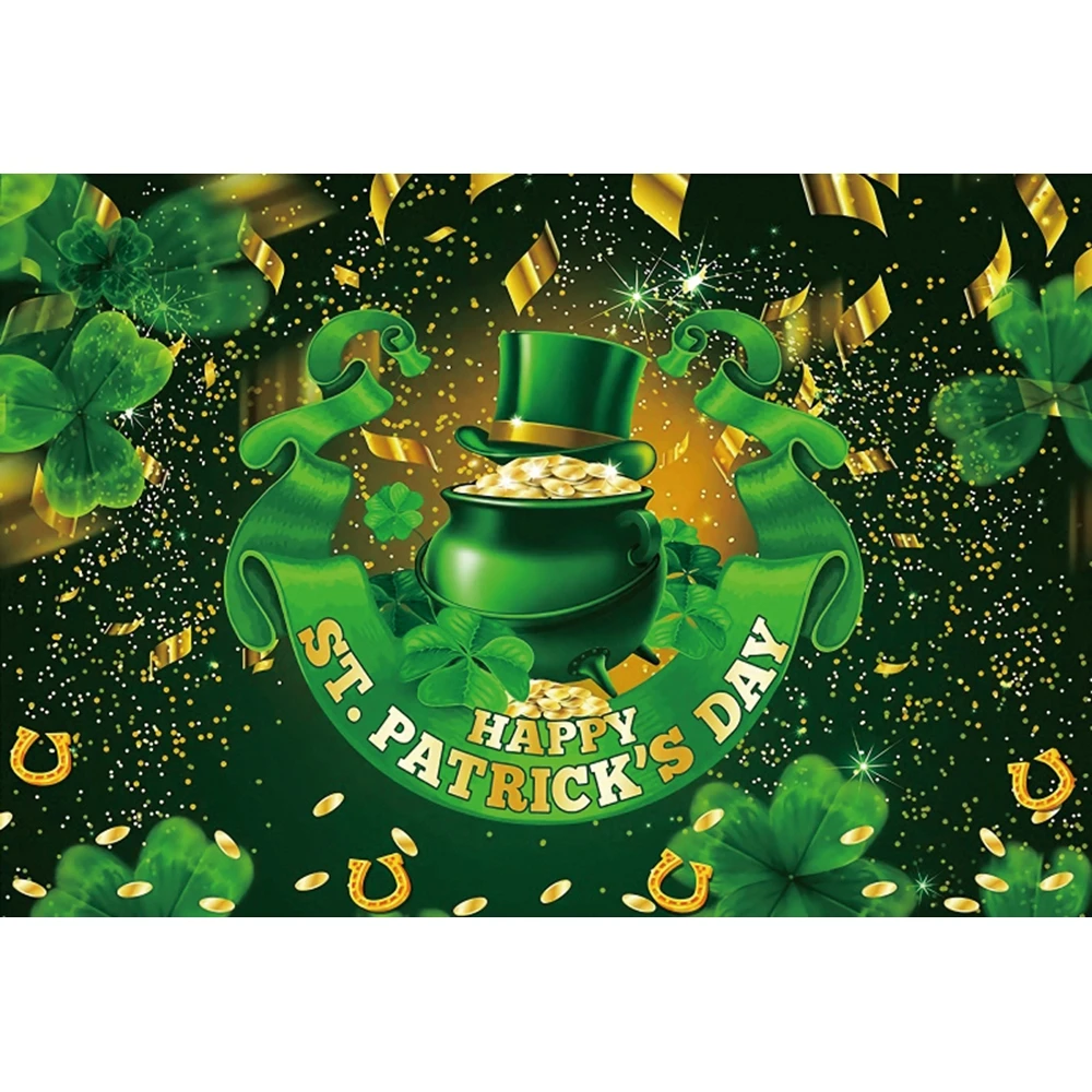 خلفية للتصوير الفوتوغرافي لعيد القديس باتريك ديكور حفلات محظوظ ربيعي أخضر شامروكس ليبريشان خلفية صورة للأطفال دعامة للتصوير الفوتوغرافي