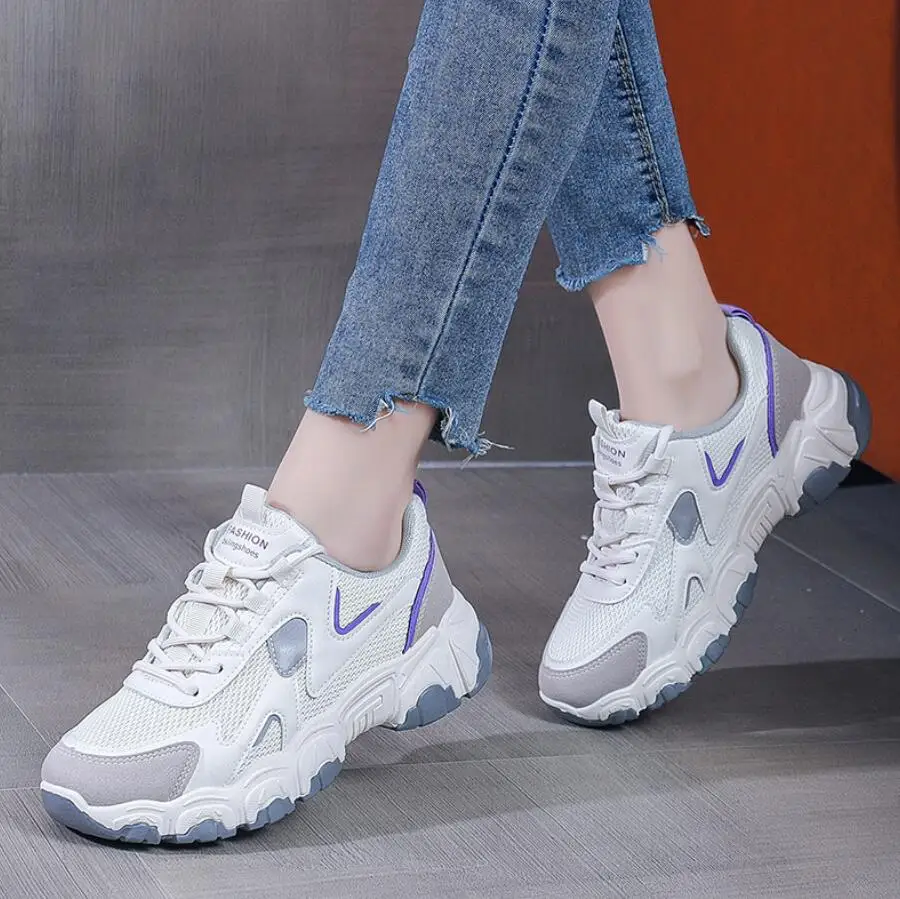 Dad's Shoes Female 2023 Spring New Korean Versatile Sports Shoes Female Student Street Shooting Casual Running Shoes