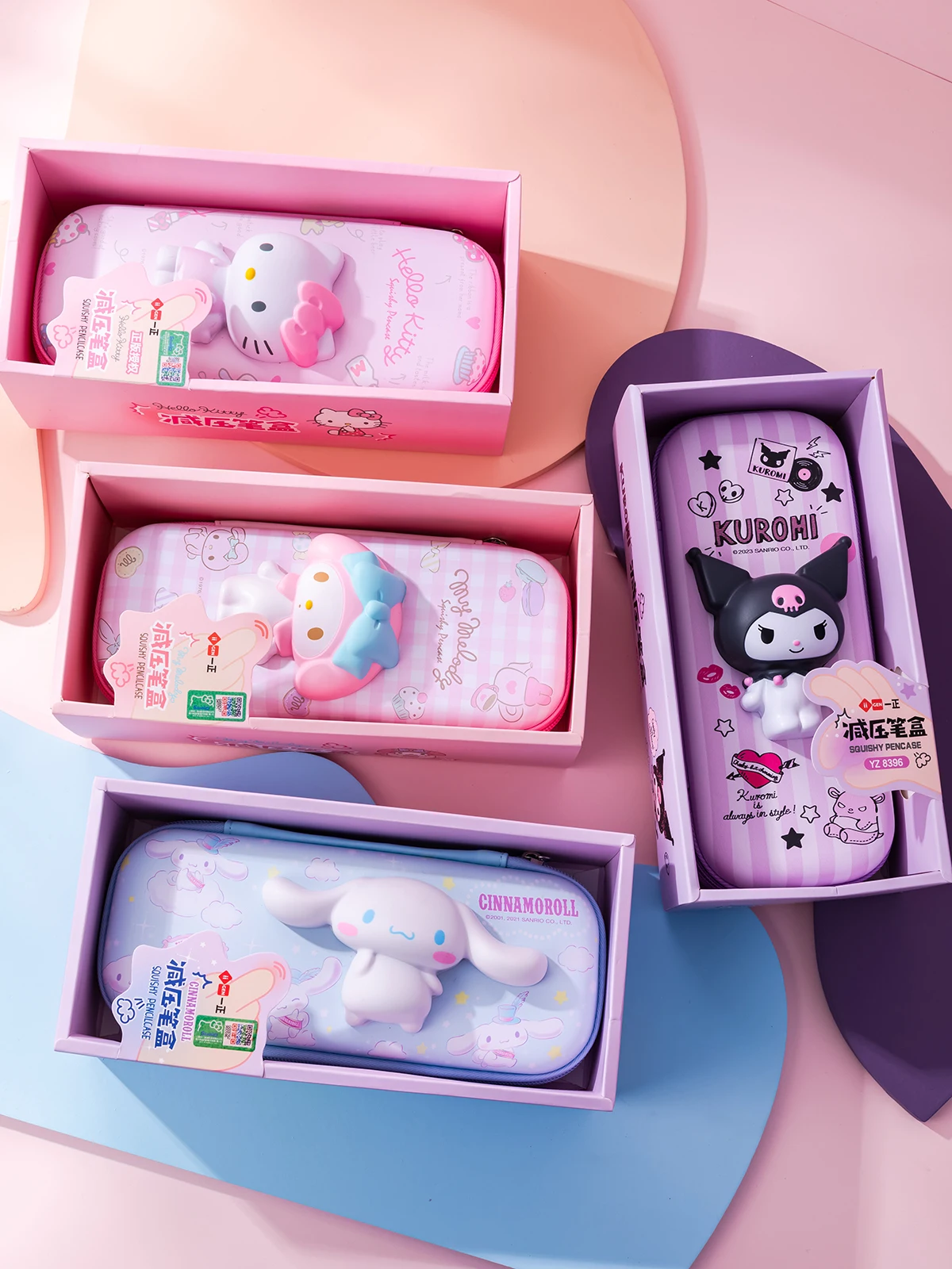 Imagem -06 - Sanrio Cinnamoroll Papelaria Caixa para Meninas Estojo Bonito para Lápis Kawaii Descompressão Pen Bolsa para Crianças Bolsa de Papelaria Criativo para Estudantes