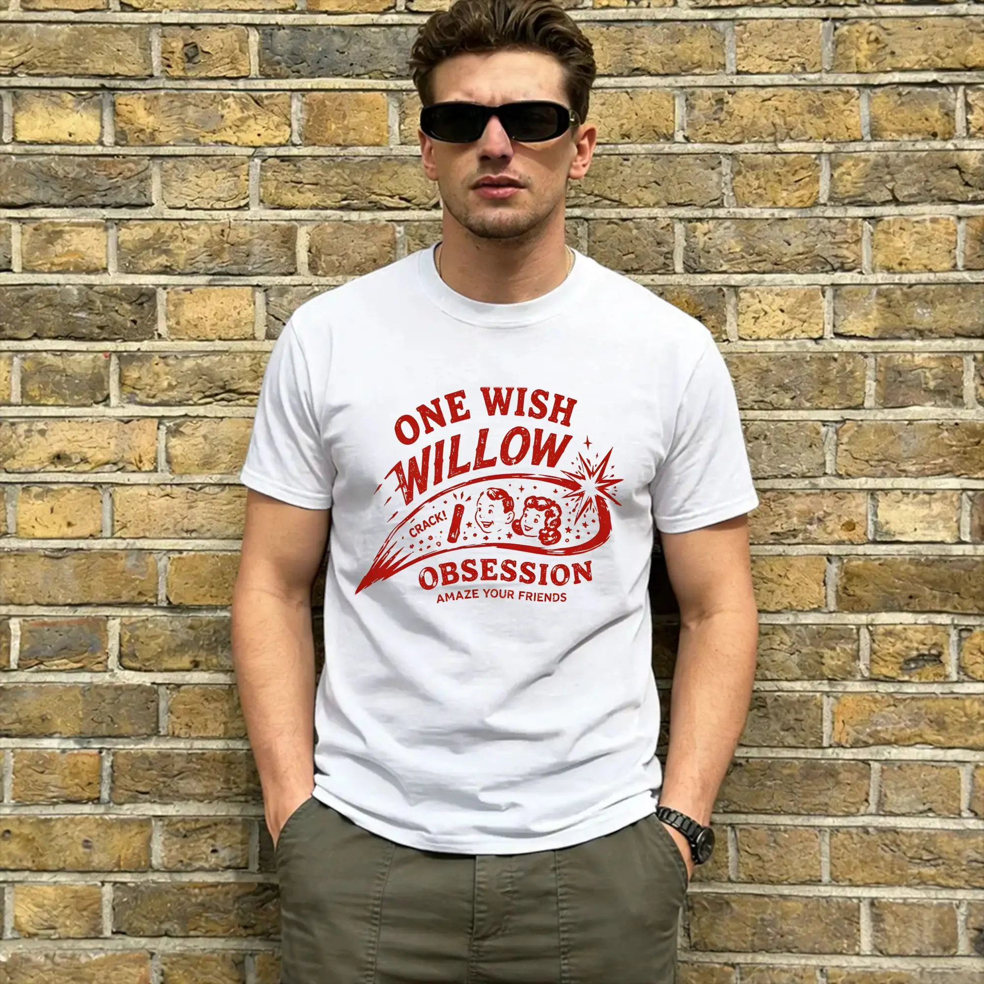 T-shirt Vintage à manches courtes pour homme, en coton, col rond, style Harajuku, motif Movie Obsession One Wish Willow, tailles 4XL 5XL 6XL