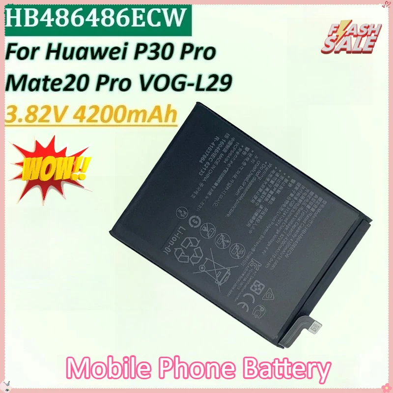 

New HB486486ECW 3.82V 4200mAh Replacement Mobile Phone Battery for Huawei Mate20 Pro / P30 Pro VOG-L29 Built-in Batteries
