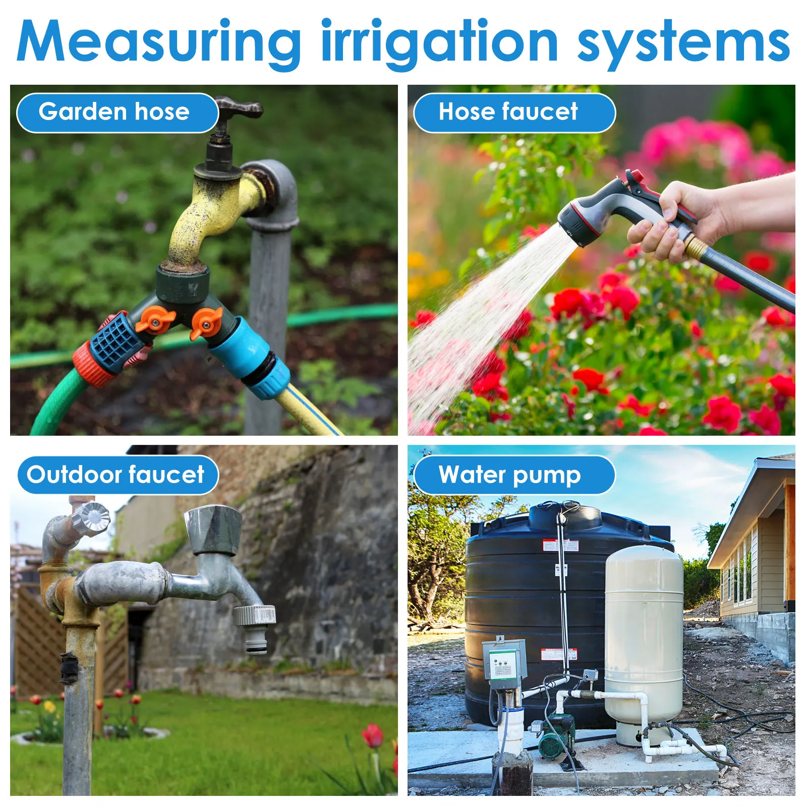 Manómetro Medidor de prueba de presión de agua TS-60-200 PSI Manómetro de bomba de agua para manguera Grifo Manguera de jardín