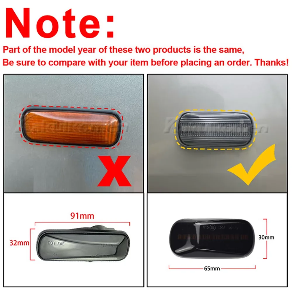 2Pcs Side Marker Lamp Dynamic LED Turn Signal Light For Honda Stream Accord Civic City CR-V Fit Jazz HR-V S2000 AP1 Auto Parts