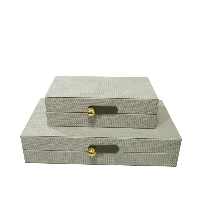 Luxury Jewelry Storage Box Lady Leather Rings Organizers Modern Women's Necklace Case Minimalist Jewelry Accessory Storage Boxes