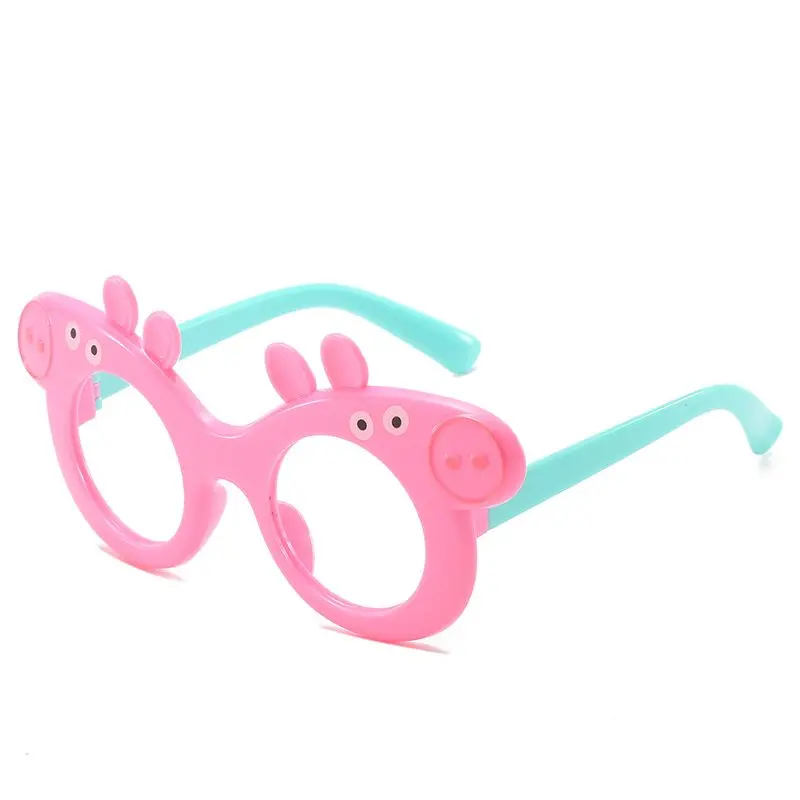 Kawaii Peppa Pig Children's Fashion Glasses Frame Cute Lensless Boys Girls Baby Cartoon Toy Decorative Glasses Accessory Gifts