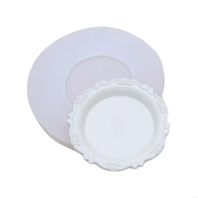 Silicone Mold for Miniature Plate Designs, Ornate Round Pattern for Resin Props and Small Scene Craft Use