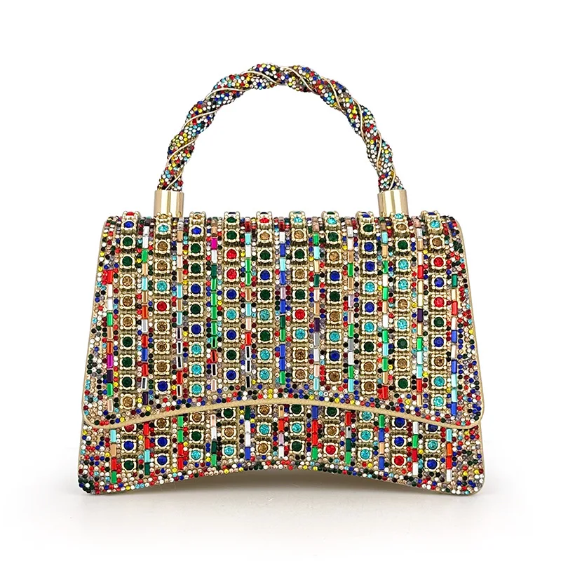 Dazzling High-End Custom Evening Bag for Women, Niche Design Small Square Purse, New Fashion Single Shoulder Crossbody Handbag