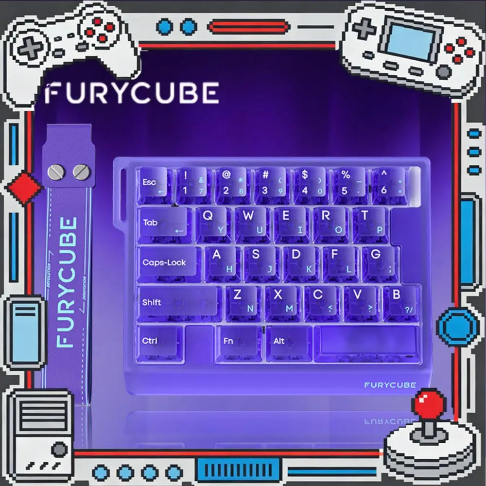 FURYCUBE M30HE Single-Handed Magnetic Switch Keyboard M68HE Wired FPS Esports Gaming Keyboard 0.1ms Ultra-low Latency Pc Gamer