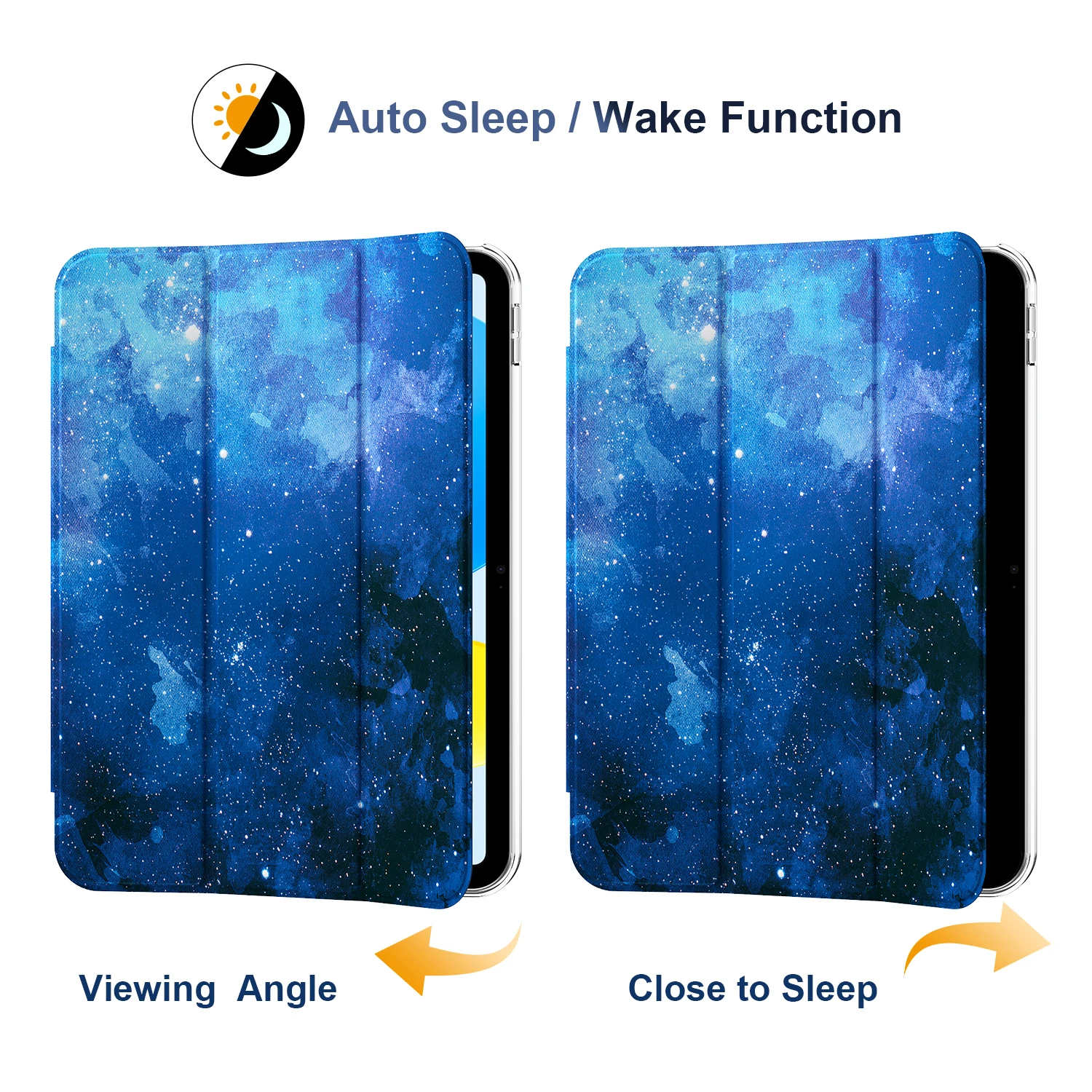 For iPad(A16) 11th Generation 2025, iPad 10th Gen Case 10.9inch 2022,Back Shell Smart Cover, Support Touch ID, Auto Wake/Sleep