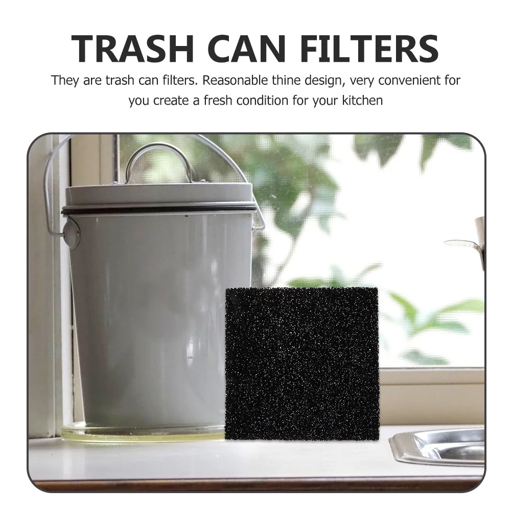 

6Pcs Compost Bin Filter Pad Charcoal Based Deodorizing Sponge for Garbage Can Smell Kitchen Trash Filtration