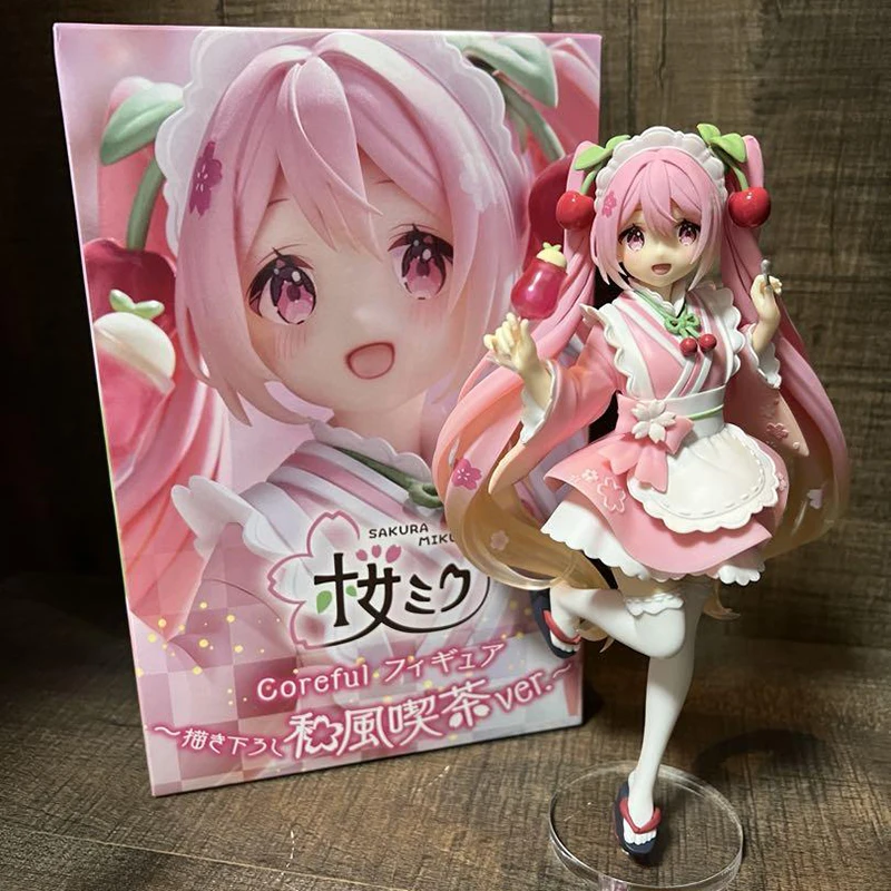 In Stock TAiTO Coreful Hatsune Miku Sakura Miku Wafuu Kissa Maid Ver. PVC 18CM Anime Action Figures Model Collection Toy