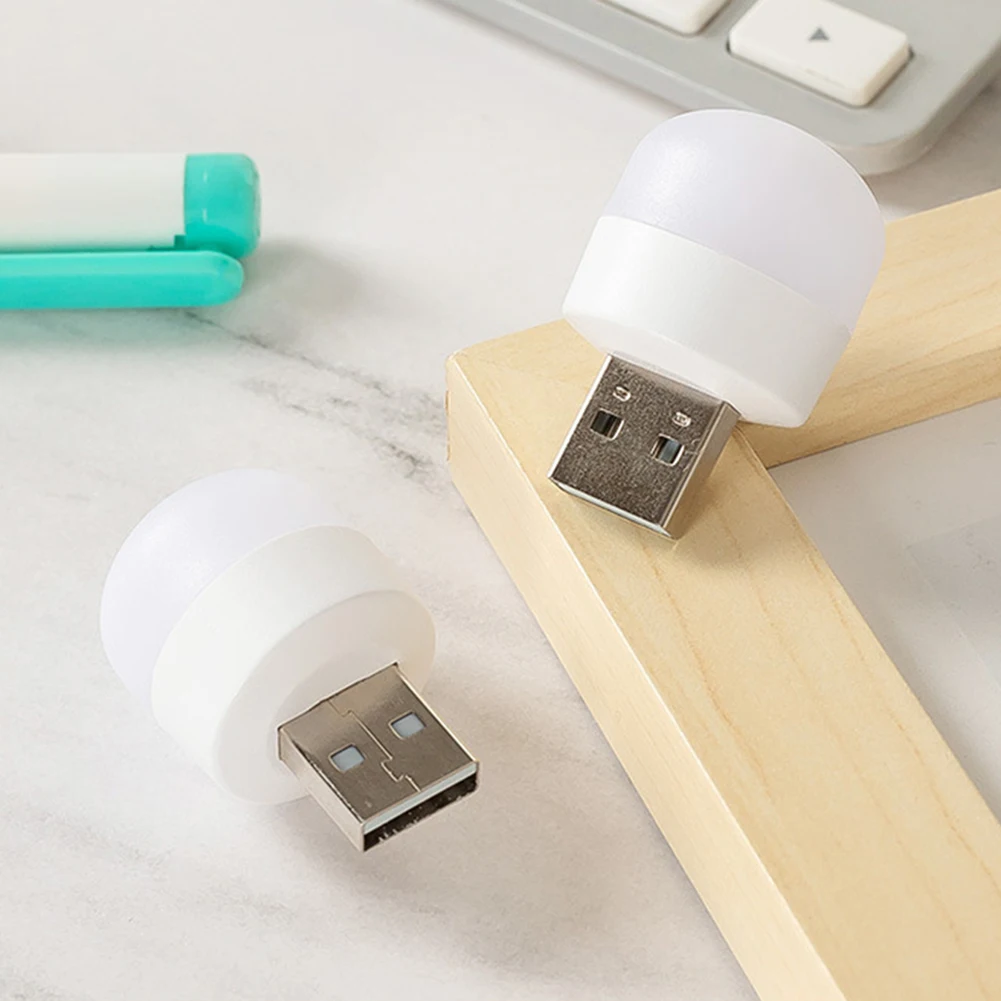 Draagbare Mini Usb Nachtlampje Usb Stekker Led Nachtlampje Rond Lezen Oogbescherming Boek Lampen Voor Computer Power Bank Opladen